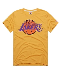 Homage Men's and Women's Gold Los Angeles Lakers Logo Tri-Blend T-Shirt