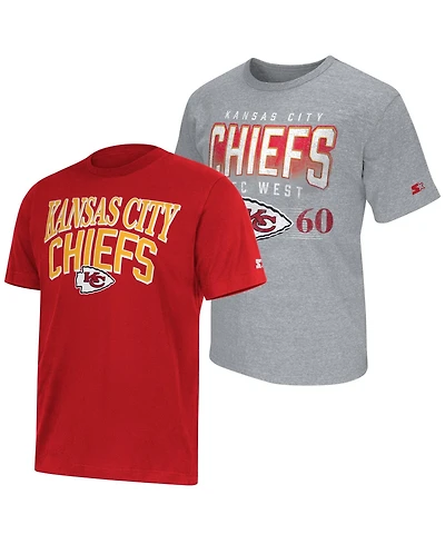Starter Men's 2-Pack Red/Gray Kansas City Chiefs Logo T-Shirt Set
