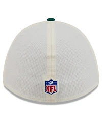 New Era Men's Cream/Green York Jets 2026 Nfl Training Camp 39THIRTY Flex Hat