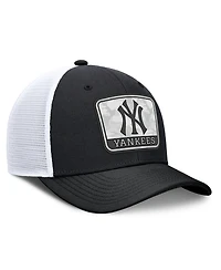 Nike Men's Black/White New York Yankees Camo Rise Trucker Dri-fit Adjustable Hat