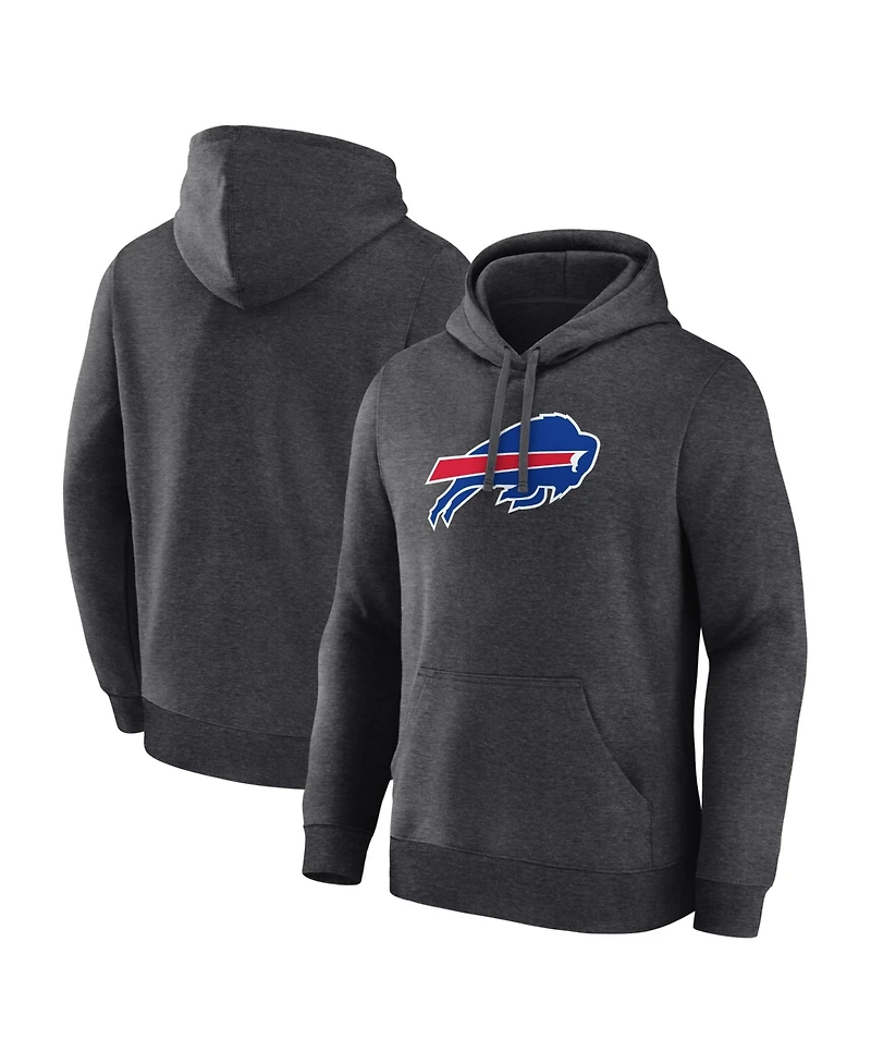 Logo Athletic Men's Heather Charcoal Buffalo Bills Primary Logo Hoodie