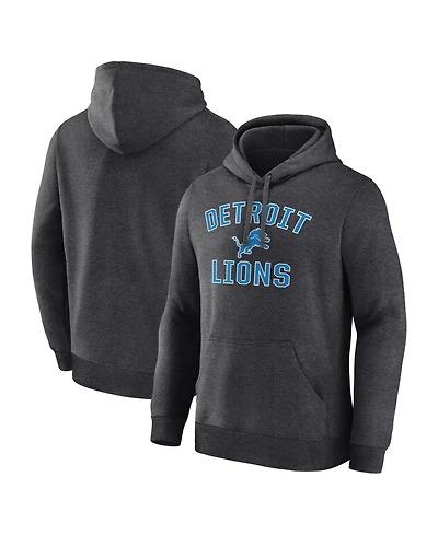 Logo Athletic Men's Heather Charcoal Detroit Lions Arch Victory Hoodie