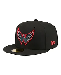 New Era Men's Black Washington Capitals Color Pop 59FIFTY Fitted Hat