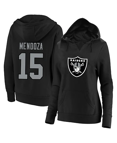 Fanatics Women's Fernando Mendoza Black Las Vegas Raiders Plus Player Name & Number V-Neck Hoodie