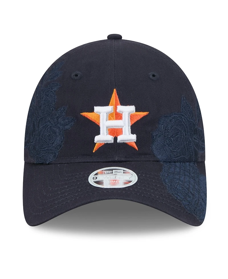 New Era Women's Navy Houston Astros Roses 9TWENTY Adjustable Hat