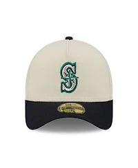 New Era Men's Cream Seattle Mariners Chrome A-Frame 59FORTY Fitted Hat