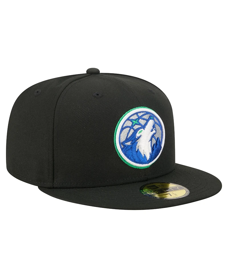 New Era Men's Black Minnesota Timberwolves 59FIFTY Fitted Hat