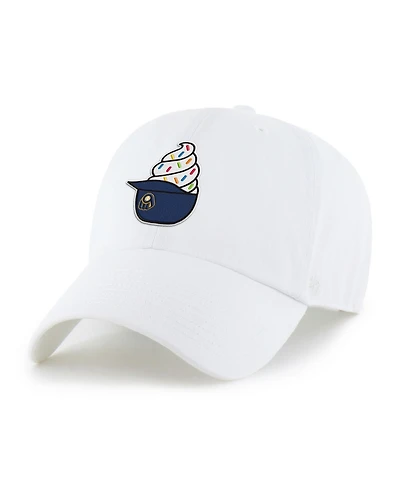 '47 Brand Preschool White Milwaukee Brewers Ice Cream Helmet Clean Up Adjustable Hat