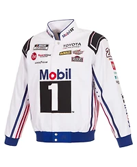 Jh Design Men's White Christopher Bell 2026 Mobil #1 Full-Snap Twill Racing Jacket