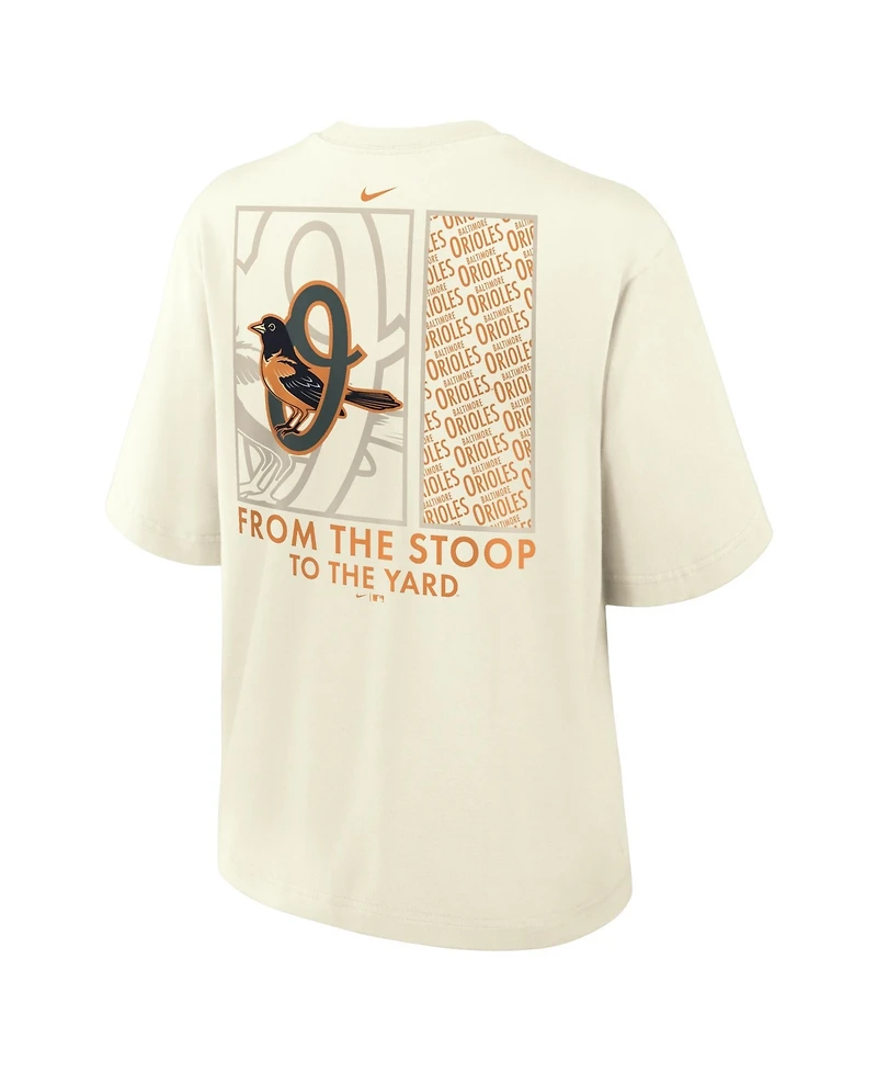Nike Women's Cream Baltimore Orioles Premium Essentials Relaxed Boxy T-Shirt