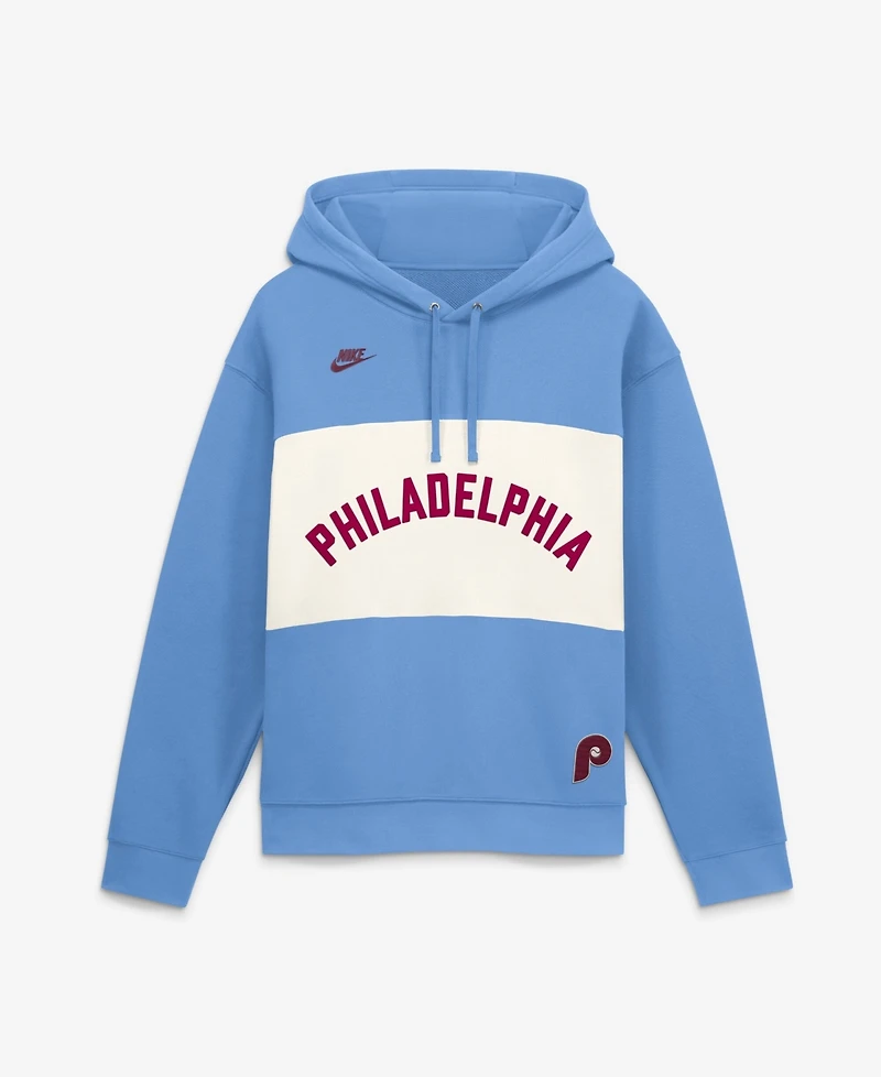 Nike Men's Light Blue Philadelphia Phillies '80s Cooperstown Collection Legacy Color-Block Hoodie