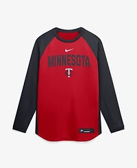 Nike Men's Red Minnesota Twins Authentic Collection Raglan Dri-fit Sweatshirt