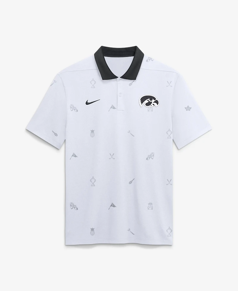 Nike Men's White Iowa Hawkeyes Vapor Pattern Dri-fit Polo Shirt