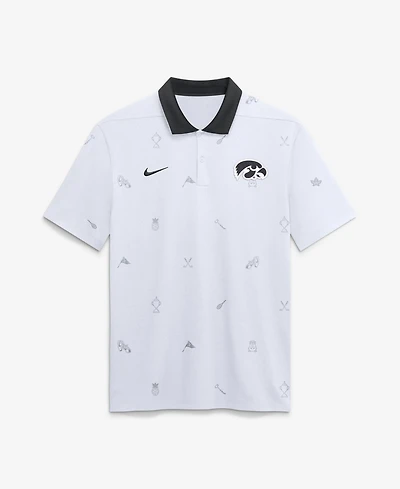 Nike Men's White Iowa Hawkeyes Vapor Pattern Dri-fit Polo Shirt