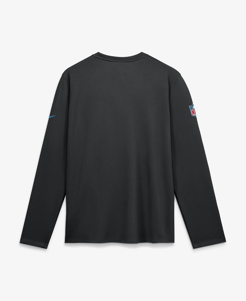 Nike Men's Black Carolina Panthers Sideline Coaches Uv Dri-fit Long Sleeve Shirt