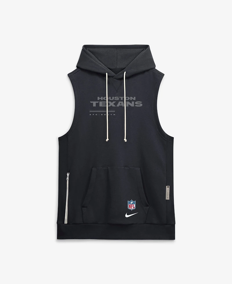 Nike Men's Navy Houston Texans Sideline Standard Issue Dri-fit Sleeveless Hoodie