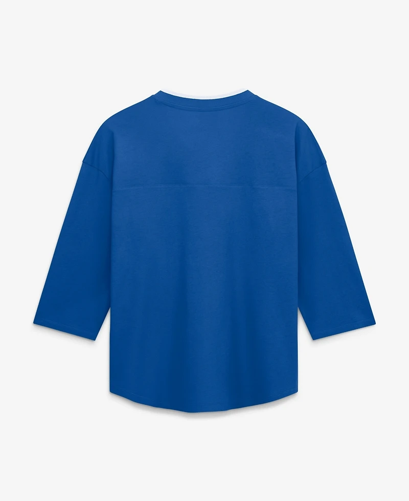 Fanatics Women's Royal Buffalo Bills Team First Deceptive Juke 3/4-Sleeve V-Neck T-Shirt