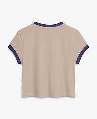 Nike Women's Cream Baltimore Ravens Rewind Ringer Mod Cropped T-Shirt