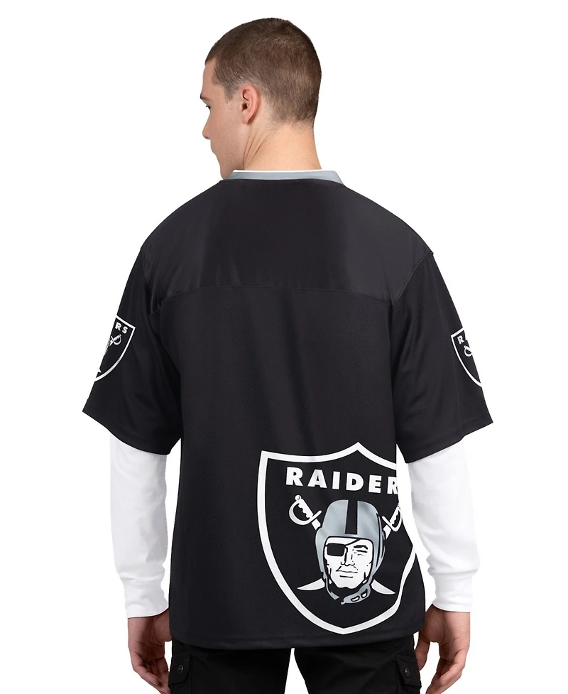 Starter Men's 2-Pack Black/White Las Vegas Raiders Short Sleeve Long Combo Pack T-Shirt