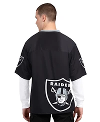 Starter Men's 2-Pack Black/White Las Vegas Raiders Short Sleeve Long Combo Pack T-Shirt
