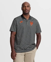 Nike Men's Black New York Mets Cooperstown Collection Dri-fit Victory Striped Polo Shirt