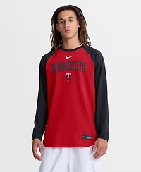 Nike Men's Red Minnesota Twins Authentic Collection Raglan Dri-fit Sweatshirt