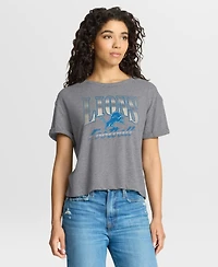 Fanatics Women's Heather Gray Detroit Lions Overplayed Tribute Tri-Blend Boxy T-Shirt