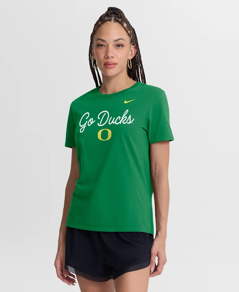 Nike Women's Green Oregon Ducks Script Mantra Logo T-Shirt