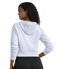 Starter Women's Pastel Blue Los Angeles Dodgers Cropped Full-Zip Fleece Hoodie