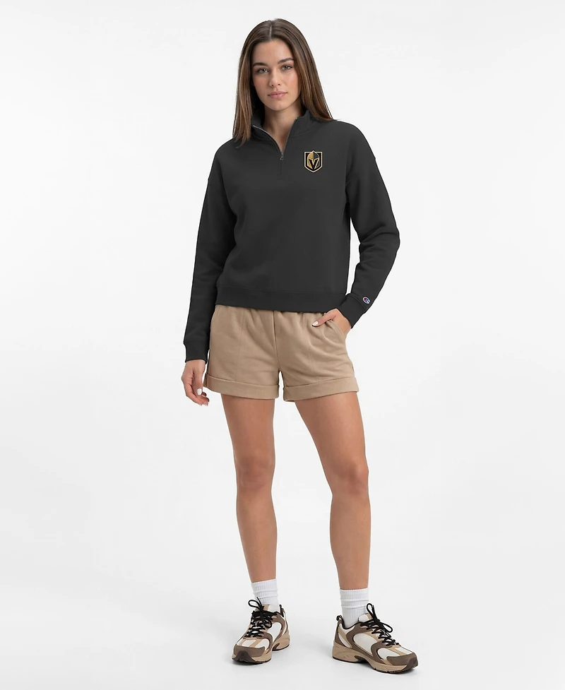 Champion Women's Black Vegas Golden Knights Power Blend Quarter-Zip Sweatshirt