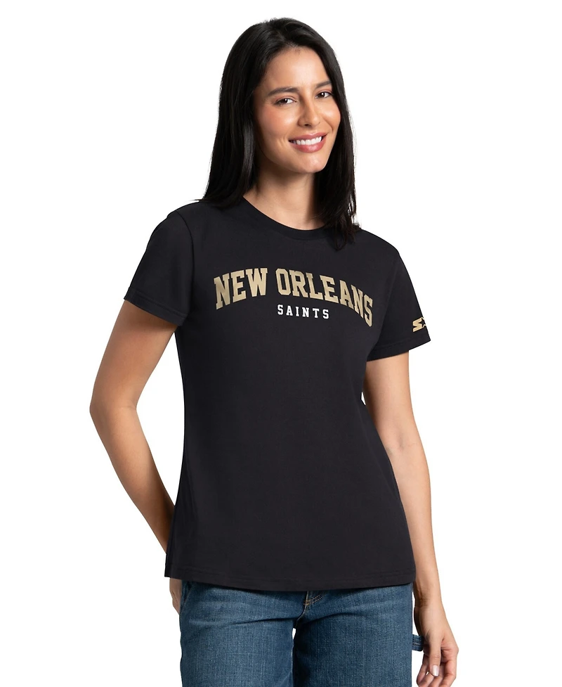 Starter Women's 2-Piece Black/Vegas Gold New Orleans Saints T-Shirt Combo Pack