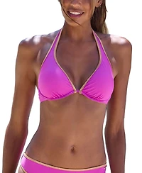 Lascana Women's Metallic Trim Halter Bikini Swimsuit Top Bra Sizing