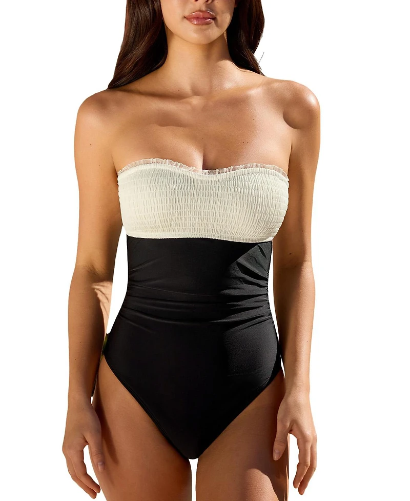 Cupshe Women's Smocked One-Piece Swimsuit