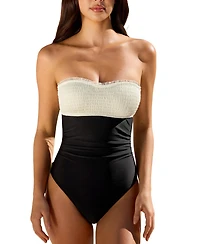 Cupshe Women's Smocked One-Piece Swimsuit