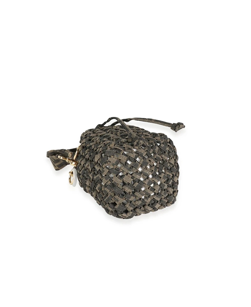 Pre-Owned Fendi Brown Jacquard Interlace Canvas Mini Mon Tresor
