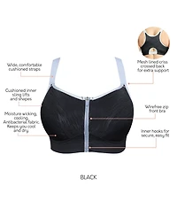 Parfait Plus Wave Wire-free Zip Front Sports Bra