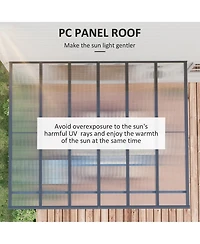Outsunny 14.5' x 10' Transparent Wall Pergola, Uv Blocking Awning,