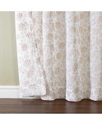 No. 918 Jacqueline Tonal Floral Puff Print Semi-sheer Rod Pocket Curtain Panel
