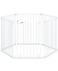 Hongge Extra Wide 6-Panel Pet Safety Gate Fits 34.5 to 154 in Openings with Auto-Close Door