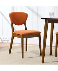 Best Choice Products Set of 4 Wooden Dining Chairs, Wood Modern Farmhouse Upholstered Chairs
