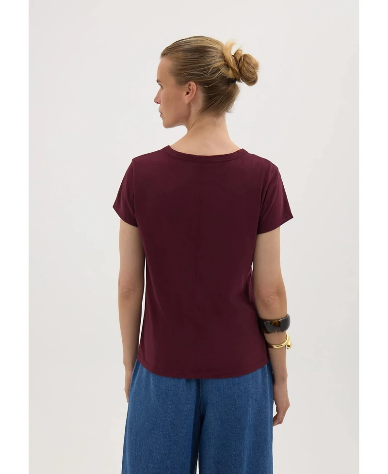 Hush Women's Minna Slim-Fit Scarf-Detail Crewneck T-Shirt