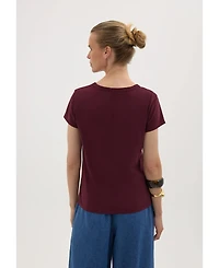 Hush Women's Minna Slim-Fit Scarf-Detail Crewneck T-Shirt