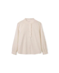 Celtic & Co. Women's Textured Cotton Shirt With Frill Collar