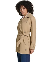 Karl Lagerfeld Paris Women's Embellished Belted Trench Coat