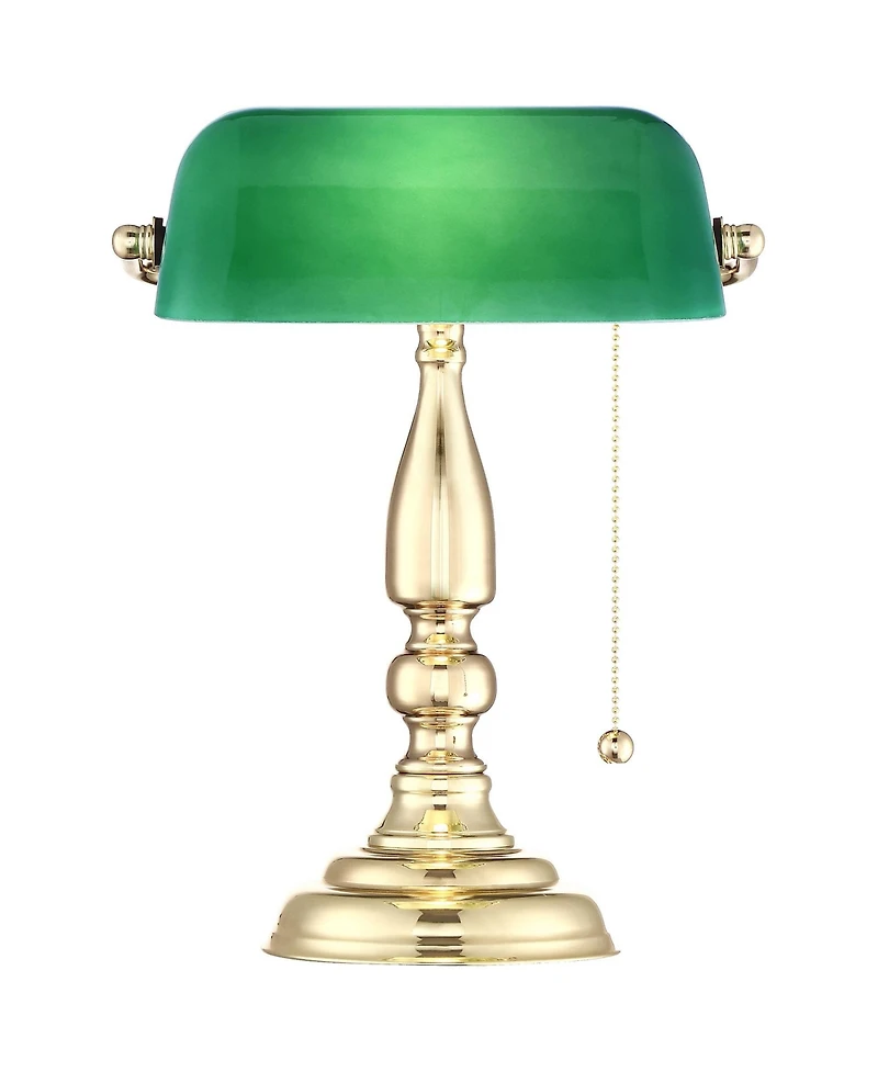 360 Lighting Hammond 14" High Small Traditional Bankers Desk Lamps Set of 2 Polished Brass Plated Finish Metal Home Office