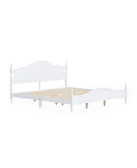 Streamdale Furniture Retro Wooden King Platform Bed Frame with Headboard