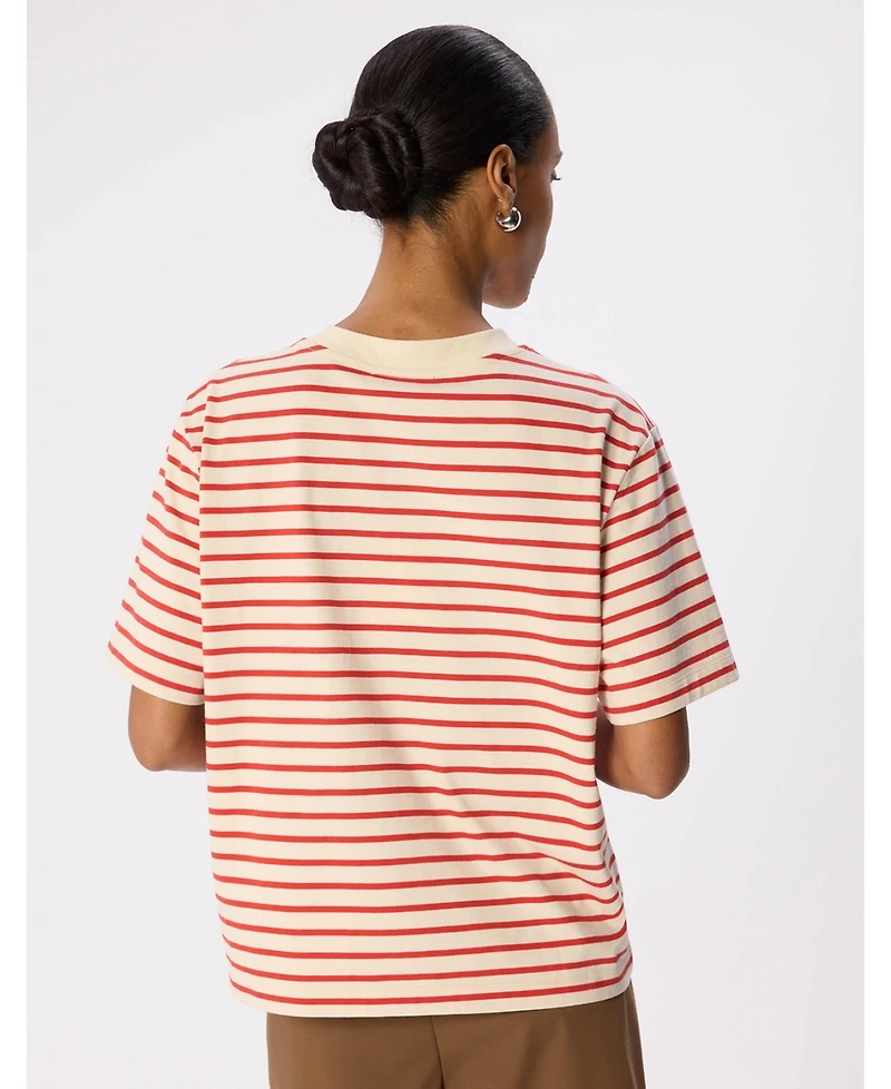 Whistles Women's Stripe Relaxed Cotton T-Shirt