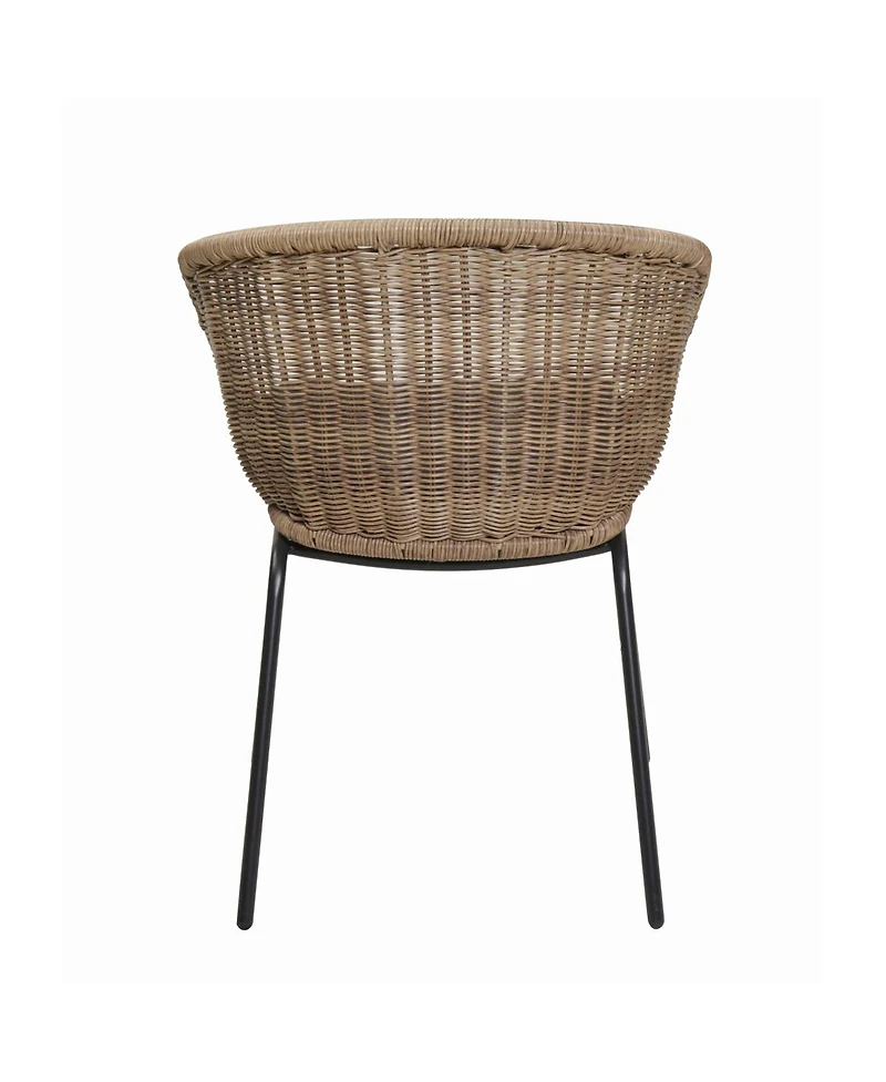 Streamdale Furniture Set of 2 Outdoor Wicker Rattan Bucket Chairs with Cushions