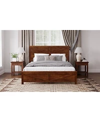 Streamdale Furniture Farmhouse Queen Bed with Barn Door Headboard and Footboard