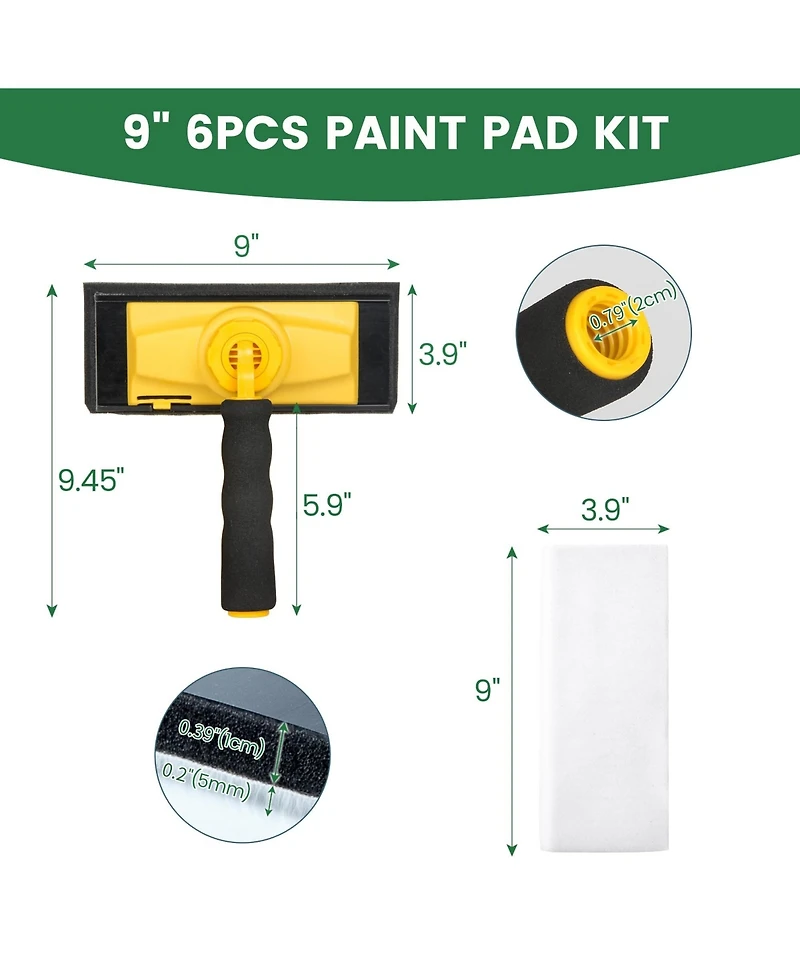 Xdovet Paint Edger Pad Refills for Walls Wood Decks Sheds Fences
